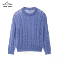 AiNear Vente en gros Logo personnalisé Design Oem & Odm Automne Pull en laine mohair tricoté au crochet à manches longues et col ras du cou pour hommes