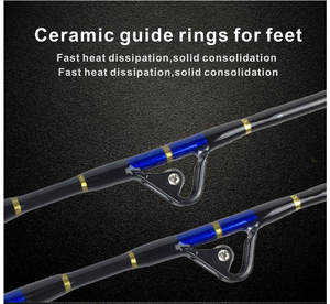 Sales1 Mar Pesca Trolling Rod Fibra de vidrio Big Game Rod 50-130lbs Nylon Butt Blue Spear Boat Deep Sea Fishing Rod - Product Image 2