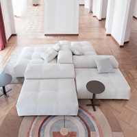 Canapé sectionnel minimaliste crème italien, style nordique simple et technologique, livraison gratuite, populaire sur internet pour salon de luxe et villa