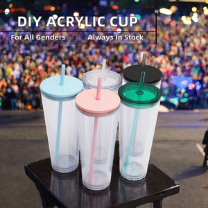 Gobelet en acrylique transparent à <span class=keywords><strong>double</strong></span> paroi de 24 oz avec <span class=keywords><strong>fond</strong></span> en forme de globe à neige, couvercle pour gobelet de 24 oz, gobelet en plastique DIY pour les festivals, applicable - Product Image 3