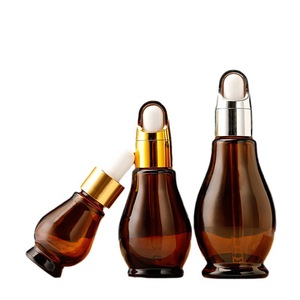 Flacon compte-gouttes en verre ambré en forme de gourde pour sérum, huile essentielle, parfum, emballage cosmétique, vente chaude, 10 ml, 20 ml, 30 ml, 50 ml, 100 ml - Product Image 5