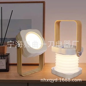 Lanterne créative rétractable transfrontalière, veilleuse LED à commande tactile, rechargeable par USB, lampe de table carrée pliable pour le camping - Product Image 3