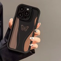 Coques de téléphone portable antichute et antichoc avec motif papillons pour iPhone 17 Air, 16, 15 Plus, Pro Max, 14, 13, 12, 11