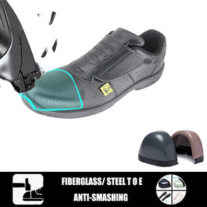 Chaussures de sécurité <span class=keywords><strong>SAIAN</strong></span>&OEM certifiées CE, antistatiques, noires, à tige haute, en cuir de vachette double couche, avec embout en acier, semelle intermédiaire en acier et semelle extérieure en caoutchouc - Product Image 3