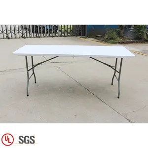 Alta qualidade branco mesa dobrável retângulo interior jantar plástico barato mesa para eventos