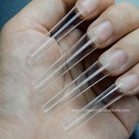 500 pièces embouts d'ongles Extra longs Nail Art Design French ballerine artificiel ABS transparent acrylique demi-couverture XXL pointes d'ongles en forme de cercueil