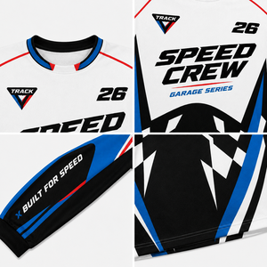 Jersey de Carreras de Manga Larga con Logotipo Personalizado al por Mayor, Uniforme de Equipo de Automovilismo con Combinación de Colores, Ropa para Equipo de Carreras - Product Image 6