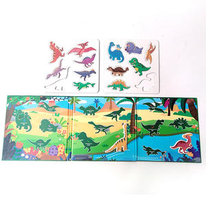Livres d'autocollants magnétiques pour enfants <span class=keywords><strong>livre</strong></span> d'apprentissage de <span class=keywords><strong>dinosaure</strong></span> <span class=keywords><strong>livre</strong></span> d'écoute personnalisé pour bébé 3-6 ans jeu d'intelligence de jouet pour bébé - Product Image 3