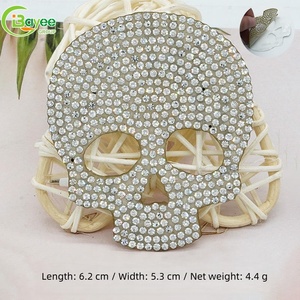 Parches Bordados de Calavera de Alta Densidad con Pedrería Termoadhesiva para Ropa, ¡Gran Venta! - Product Image 5