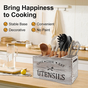 Porte-<span class=keywords><strong>Couverts</strong></span> en Bois Massif au <span class=keywords><strong>Design</strong></span> Moderne, Contenant Alimentaire Portable, Boîte de Rangement de Cuisine avec Aluminium & PET, Forme Rectangulaire, en Stock - Product Image 4