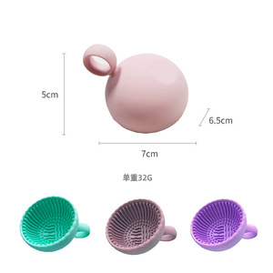Wholesale Silicone Makeup <b>Brush</b> Cleaner Bowl Make up <b>Brush</b> Cleaner Bowl Portable Soft Silicone Scrubber Tool - Product Image 5