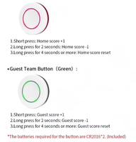 Tableau de score numérique portable Ganxin à LED alimenté par batterie pour basketball et cornhole avec boutons poussoirs