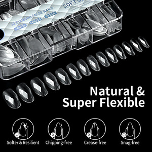 120 autocollants transparents géométriques pour ongles en forme de cercueil, capsules d'ongles artificiels 3D pour la décoration de manucure - Product Image 4