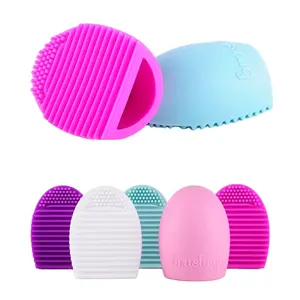 FX-T221 Wholesales Egg Shaped Make Up Brushes Cleansing Washing Product Remover Silicone Makeup Brush Cleaning Mat