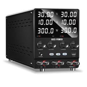 Fuente de alimentación de Banco de doble canal Dc 30V 60V 10A 20A Salida Fuente de alimentación de alta precisión con potencia y dos colores Pantalla de 4 dígitos