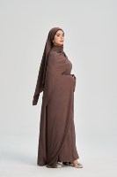Abaya Hijab Modeste Longue jusqu'au Sol, Sans Repassage, Adapté à la Grossesse et à l'Allaitement, Grande Taille, Droite, pour la Prière des Femmes Musulmanes