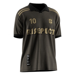 เสื้อฟุตบอลแห้งเร็ว คอปกโปโลติดกระดุมเม็ดเดียว ผ้าถักซับเหงื่อ พร้อมลายพิมพ์ผ้าแบบกำหนดเองสำหรับวันแข่งขัน - Product Image 5
