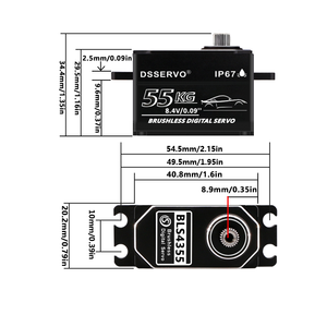 Servo Dsservo BLS4355 à profil bas, 55 kg, couple élevé, étanche, <span class=keywords><strong>moteur</strong></span> servo sans balais pour voiture RC <span class=keywords><strong>1</strong></span>/<span class=keywords><strong>8</strong></span> <span class=keywords><strong>1</strong></span>/10 - Product Image 3