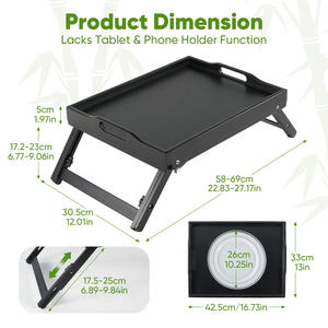 Foldable Waterproof Eco-Friendly Modern Bed Tray with Handles Bamboo Bed <b>Table</b> for <b>Laptop</b> Breakfast & Serving in Bed Sofa - Product Image 6