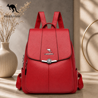 Supplier Tas Ransel Wanita PU Litchi Grosir, Tas Ransel Perjalanan dengan Gesper Bunga Custom, MOQ Rendah 2 untuk Pasokan Global