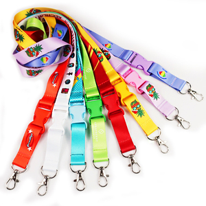 Custom promotional Cheap Printed Kawaii Polyester Fabric Nylon Woven Satin Lanyards Printed with logo Custom Lanyard Manufacture