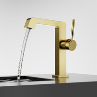 Vente en gros de lavabo moderne en cuivre chromé, eau chaude et froide, avec 1 poignée, cartouche céramique, pour lavabo surélevé, hôtel et maison