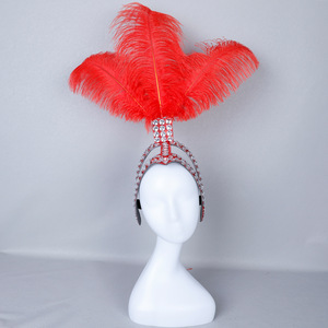 Tocado de plumas para disfraz de <span class=keywords><strong>Samba</strong></span>, Carnaval, fiesta de Halloween, <span class=keywords><strong>Bar</strong></span>, actuación, corona de Ballet, mascarada, baile, alas, desfile - Product Image 2