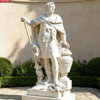 YOUFINE - Estatua de Mármol Blanco Tallada a Mano de Hánibal Barca, Escultura de General Romano para Jardín o Galería