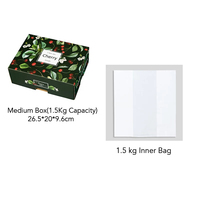 Boîte d'emballage en gros pour cerises, en stock, 1,5 kg, 26,5x20x9,6 cm, en papier imprimé, pour fruits, avec sac intérieur de 1,5 kg de qualité alimentaire