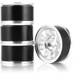 Jante de roues Beadlock en métal 1.55 pouces personnalisée pour voiture sur chenilles 1/10 RC D90 TF2 <span class=keywords><strong>Tamiya</strong></span> CC01 CC02 LC70 LC80 pièces de mise à niveau (argent) - Product Image 5