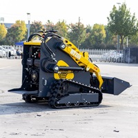 Livraison gratuite Moteur Kubota 25Hp pour mini chargeuse sur pneus diesel V1000 avec boîte de vitesses et capacité de godet de 0,4 m3