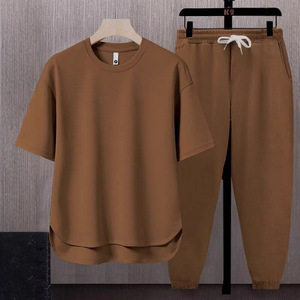 Conjunto de Dos Piezas de Verano para Hombre, Camiseta de Manga Corta y Pantalones Largos, Moda de Verano, Envío Directo - Product Image 1