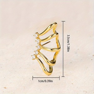 Anillo de Moda con Forma de Mariposa con Circonitas Cúbicas Creadas en Laboratorio, Engaste Pavé con Piedras Redondas para Mujer, Joyería de Fiesta 2024 - Product Image 4