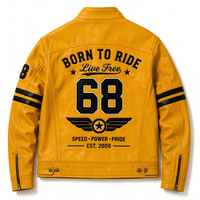 Blouson en cuir ciré vintage brodé sur mesure OEM pour homme, style moto, patchwork haute densité, collection 2026 Streetwear Factory