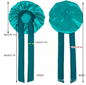 Bonnet en satin de polyester réglable pour dormir et pour une utilisation nocturne, pour femmes adultes aux cheveux bouclés naturels - Product Image 3