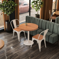 Ensemble de chaise de Table à manger carrée moderne nordique Art de fer commercial en bois massif pour café Internet magasin de thé au lait Restaurant loisirs