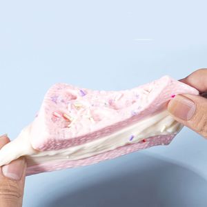 NOUVEAU Jouet anti-stress Kawaii en forme de brique de fromage, doux, épais, texture gelée collante, cadeau pour adolescents et adultes, thérapie de poche - Product Image 2