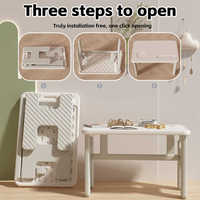 Bureau de devoirs multifonctionnel pliable en plastique pour bébé Mobilier nordique pour enfants Tables d'étude et ensemble de chaises pour chambre d'enfants