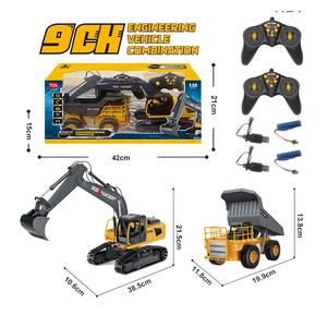 Huina Kaliwo 9 Kênh RC Máy Xúc 13556 Điều Khiển Từ Xa Xe Tải Đồ Chơi 2.4Ghz 1/24 Quy Mô 2 Trong 1 RC Xây Dựng Xe Xe Xe Tải - Product Image 5