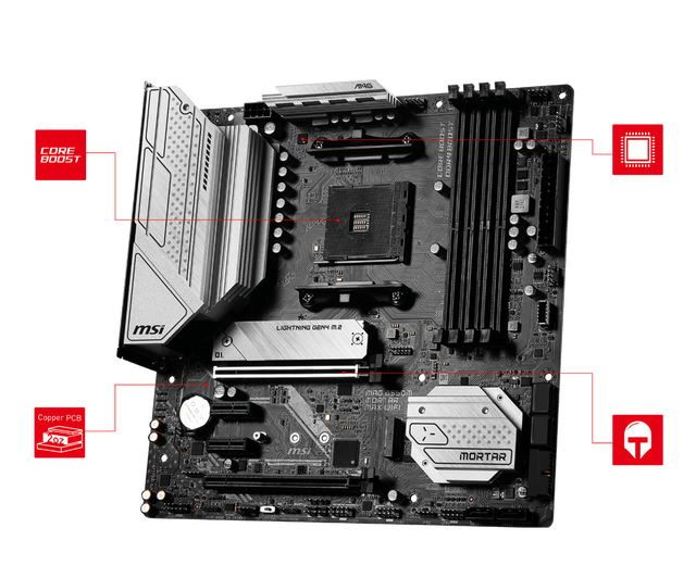 B550 Game Motherboard Desktop Computer Motherboard Supports 5600 5700X CPU MAG B550M MORTAR MAX WIFI