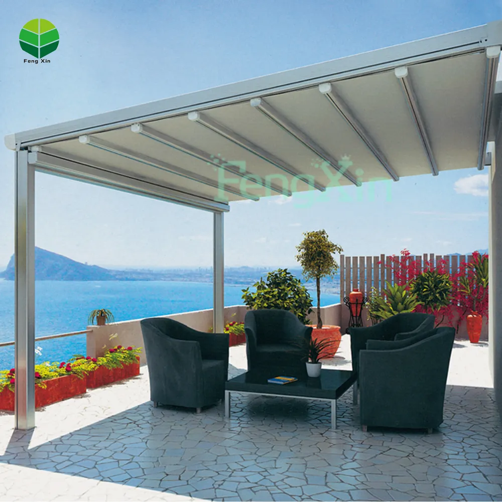 Best Sale Chinese Style Aluminium Waterproof Canvas Retractable Roof Markise with pvc retractable pergola