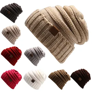 Hot selling custom logo blank wholesale winter hat & cap custom knitted beanie