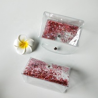 Sacs d'emballage de cosmétiques transparents, sacs de maquillage à paillettes, pochettes transparentes pour liquide à paillettes avec votre propre logo, nouvelle collection 2022