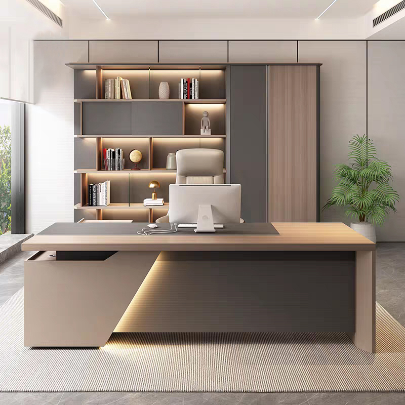 L-shaped With LED Light High Quality Executive Desk Manager Desk Office Furniture Business Furniture