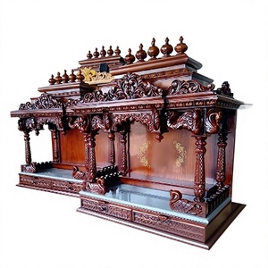 Mandir de madera de teca india grabado en venta, el mandir hindú de madera de teca más vendido para el hogar, compre el templo Sagwan de madera para el hogar. - Product Image 1