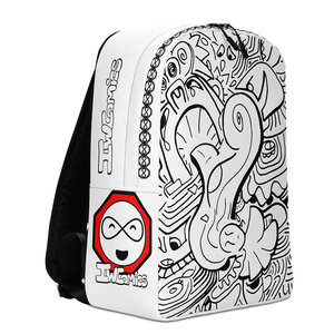 IW Comics # Zaino Minimalista 17 con Chiusura a Cerniera, Motivo Geometrico con Lettere, per Attività all'Aperto e Viaggi, Fodera in Poliestere - Product Image 4