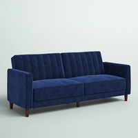 Modernes Luxus Minimalist Faltbares Schlafs ofa Samt Tufted Cabrio Sleeper Couch Holzrahmen Höhen verstellbar Hotel Living