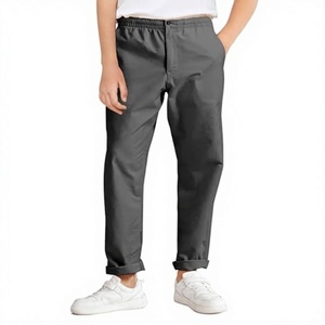 Pantalon cargo homme coupe droite ample style hip-hop avec poches, 100% coton teint en pièce, décontracté élégant et léger - Product Image 3