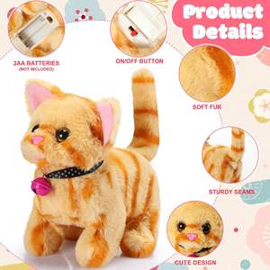 Animal en peluche électronique interactif avec aboiement de <span class=keywords><strong>marche</strong></span> et queue remuante Caractéristiques Cadeau de Noël - Product Image 2