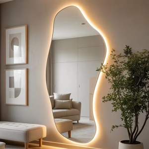 <span class=keywords><strong>กระจก</strong></span>ห้องน้ำ LED แบบโค้งมนทันสมัย ไม่มีกรอบ ติดผนัง สำหรับตกแต่งโรงแรมและบ้าน - Product Image 1